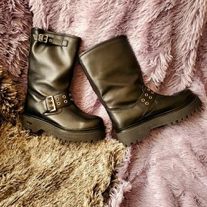 Cult leather harness boot